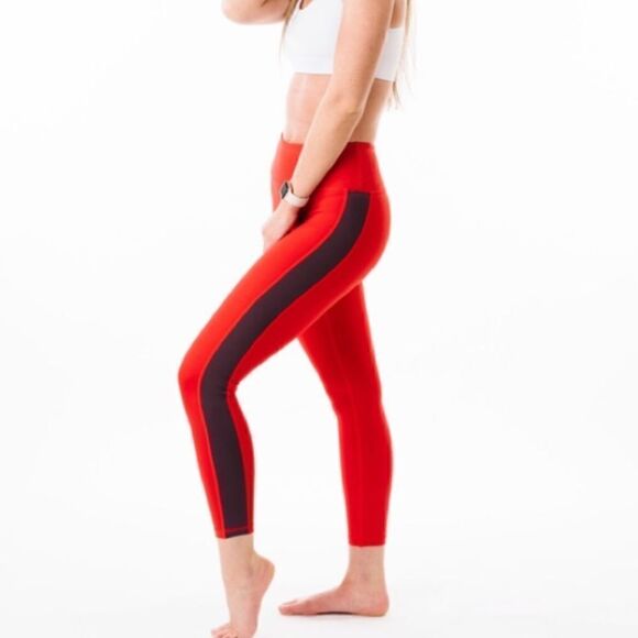 Zyia Active Red Royalty Stripe Light N Tight Legging - Picture 2 of 12